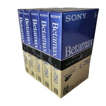 Sony Videocassette Video Cassette L 750 Betamax Blank Tapes 5 Pack Sealed - £22.99 GBP