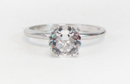 Vintage Uncas 1.28 Carat CZ Solitaire Engagement Ring - Sz. 8 - £11.86 GBP