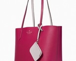 Kate Spade Ava Reversible Ruby Red Leather Tote Pouch Pearl NWT K6052 $3... - $117.80