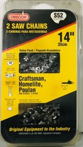 2 Pack Oregon S52 14-Inch Chainsaw Chains Fits Craftsman, Homelite &amp; Pou... - $26.95