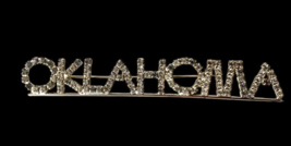 Oklahoma Brooch Pin Large Statement Rhinestone Costume Jewelry 5&quot; State Vintage - £35.90 GBP