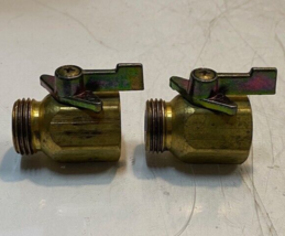 2 Quantity of Brass Garden Hose Shut-Off Valves 27mm Thread 48mm L (2 Qty) - $38.79