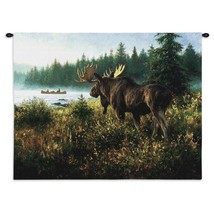 34x26 MOOSE Wildlife Nature Tapestry Wall Hanging  - £65.39 GBP