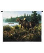 34x26 MOOSE Wildlife Nature Tapestry Wall Hanging  - £64.21 GBP