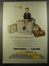 1954 Northwest Orient Airlines Ad - Go Northwest, young man - £14.52 GBP