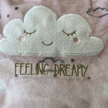 Just Born Feeling Dreamy Pink White Clouds Baby Blanket 29x37.5 - £29.13 GBP