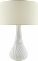 White Campobasso Traditional Table Lamp with Linen Shade - €129,55 EUR