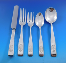 Elizabeth Tudor Hammered by Schofield Sterling Silver Flatware Set 40 pi... - $2,623.50