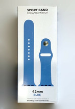 NEW Sport Band BLUE Silicone Replacement Strap for Apple Watch 42mm AWBB... - £7.70 GBP