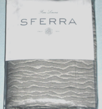Sferra Ondate Euro Sham Titanium Grey Wavy 2Tone Textured Cotton Weave Italy New - £71.03 GBP