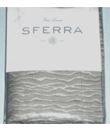Sferra Ondate Euro Sham Titanium Grey Wavy 2Tone Textured Cotton Weave I... - £71.65 GBP