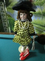 Danbury Mint Dress up- Doll, 13 &quot; with stand NEW IN BOX RED SHOES BAG HAT - $105.92