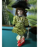 Danbury Mint Dress up- Doll, 13 &quot; with stand NEW IN BOX RED SHOES BAG HAT - £84.40 GBP