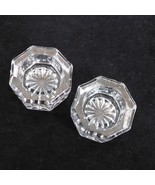 Salt Cellars Set of 2 Clear Glass Flower Starburst Design Octogon 8 Side... - £5.89 GBP