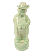 Ceramic Bourbon Barware Southern Gentleman Cork Head Decanter Green EMPT... - $19.99