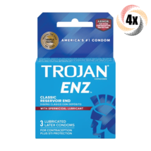 4x Packs Trojan ENZ With Spermicidal Lubricant Latex Condoms ( 3 Per Pack ) - £13.06 GBP