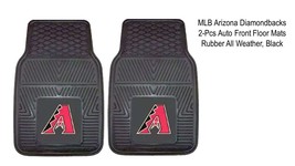 MLB Arizona Diamondbacks 2-Pcs Auto Front Floor Mats, Rubber All Weather, Black - £35.72 GBP