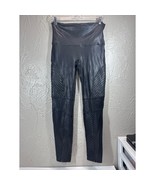 Spanx Women&#39;s Black Faux Leather Moto Leggings Shaping High Rise Size XL - $39.95
