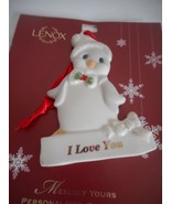 NIB LENOX Penguin I LOVE YOU White Gold Glitter 3.5&quot; Ornament - $10.00