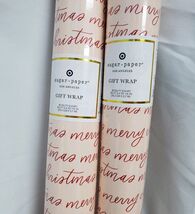 2 Sugar Paper 30 Sq Ft Merry Christmas Gift Wrap Pink/Red  image 2