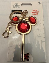 Disney Parks July Faux Ruby Birthstone Keychain NEW - £19.58 GBP