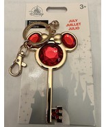 Disney Parks July Faux Ruby Birthstone Keychain NEW - £19.59 GBP