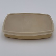 Vintage Tupperware Almond Divided Lunch Container 813 Lid 814 Snack Sandwich - £7.00 GBP