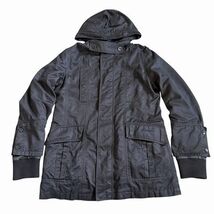 VTG Kai Aakmann Men’s Hooded Parka Military Designer Jacket Sz L Black L... - $59.35