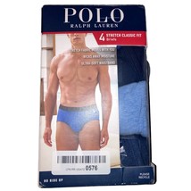 POLO RALPH LAUREN Men&#39;s XL (40-42&quot;) Classic Fit Stretch Briefs Blue 4 Pack - £27.21 GBP