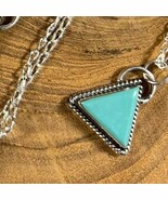 Sterling Silver Turquoise Triangle Necklace - $52.80 CAD