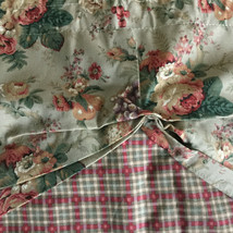 Vintage 90s Window Valance Plaid Floral Earth Tone Curtain Treatment 56in Wide - £31.92 GBP