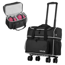 VEVOR Bowling Ball Bag, 2 Ball Four Roller Bag, Handle Extends to 37.4 in - €44,55 EUR