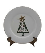 Pier 1 Christmas Tree 7 1/2&quot; Replacement Holiday Plate Porcelain Green a... - £8.28 GBP