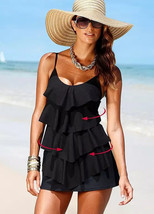 BP Black Tiered Shaper Swim Dress  UK 22 PLUS Size  (fm24-35) - £11.60 GBP