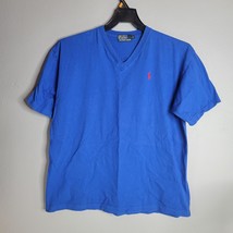 Polo Ralph Lauren Womens Vneck Shirt 2X Measures 1X 14W to 16 W Blue Red... - £9.25 GBP