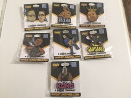 Pro Wrestling Crate Exclusive Wrestling Pins--Lot of 7 - £39.95 GBP