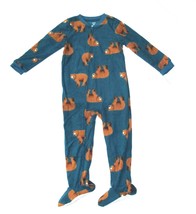 Carters Fleece Footed pajama Blanket Sleeper Size 8 12 Brown Grizzly Bear - £22.37 GBP