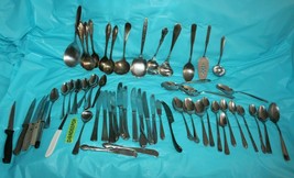 60 Mixed Oneida, Dansk, Capco, Northland, Hull Ebbtide Silverplate Spoons Knives - £48.35 GBP