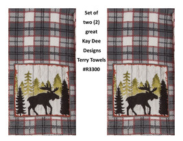 KAY DEE DESIGNS &quot;Moose Simple Living&quot; R3300 Two DualPurpose Terry Towels... - £12.74 GBP
