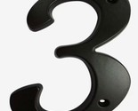 Gatehouse 5&quot; Zinc Alloy House Number, #3, Black Matte, Includes 2 Screws - $6.95