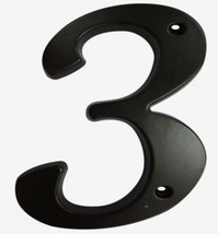 Gatehouse 5&quot; Zinc Alloy House Number, #3, Black Matte, Includes 2 Screws - £5.43 GBP