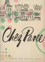 Chez Paree Menu Fairbanks Court Chicago Illinois 1950&#39;s - £97.86 GBP