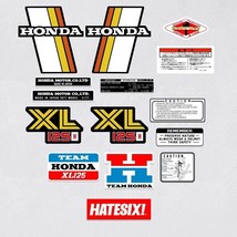 Sticker Decal Honda XL 125 H Side Cover Fuel Gas Tank Complete (Free shi... - £27.40 GBP