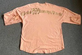 Walt Disney World Spirit Jersey Coral Pink Peach Rose Gold Glitter Women... - $24.70