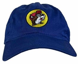 Buc-ee&#39;s Beaver Blue Strapback Hat Logo w Metal Buckle Adjustable Strap ... - $12.18