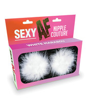 Sexy AF Nipple Couture Marabou Pastie - White O/S - £21.63 GBP