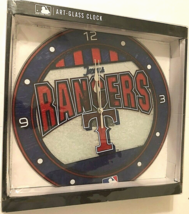 TEXAS RANGERS 2016 Memory Company MLB AL Art-Glass Wall Quartz Clock 11&quot;... - $49.72