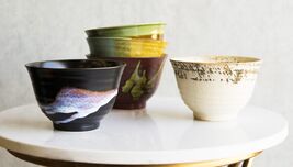 Pack Of 5 Made In Japan Colorful Gradient Art Kiln Natural Glazed Cerami... - €33,71 EUR