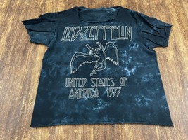 Led Zeppelin Distressed Men’s Blue Tie-Dye T-Shirt - Small - £4.32 GBP
