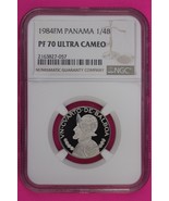 Top Pop 1984 Panama PF 70 Ultra Cameo Proof 1/4 Balboa NGC Certified Sla... - $206.96 CAD